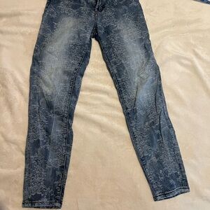 Liverpool Vintage Blue Jeans with Floral Design